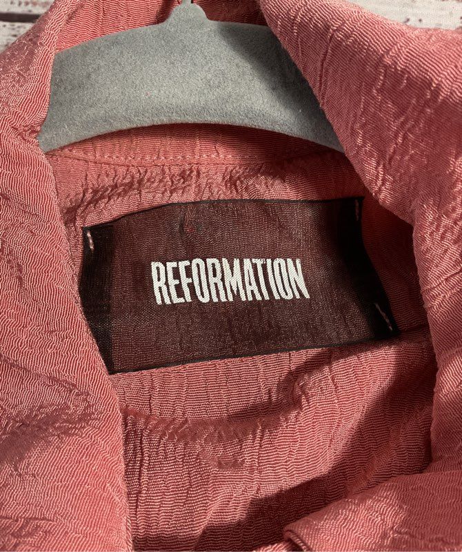 Reformation Women's Dusty Pink Asymmetrical Midi Pocket Dress Size S