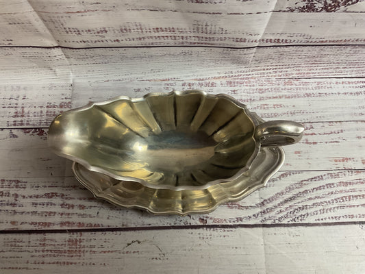 Sterling .925 Silver Gravy Boat With Tray 344g