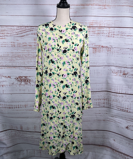 Plan C Floral Print Long Sleeve Dress Multicolor 38