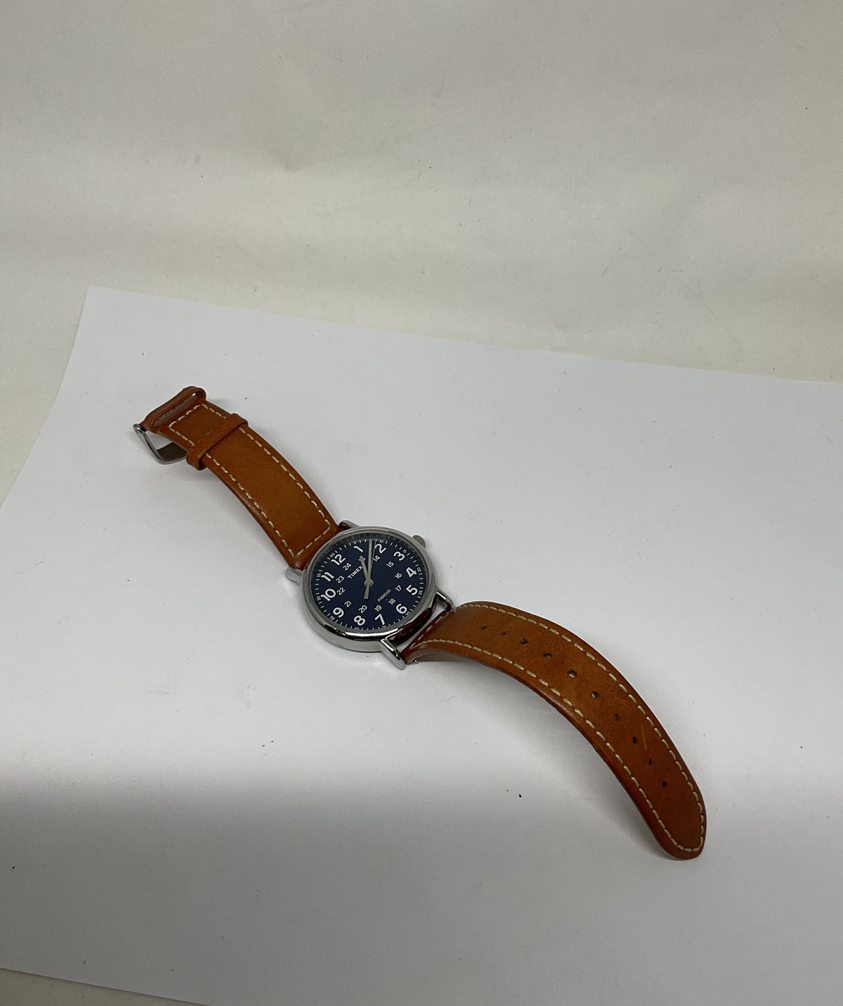 Timex Indiglo Stainless Steel Brown Leather Band Watch