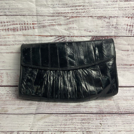 Vintage Genuine Black Eel Skin Clutch Purse
