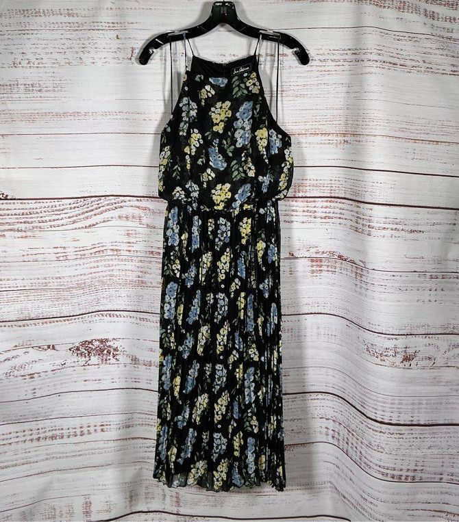 NWT Women's Sam Edelman Black Floral Pleated Maxi Dress Size 4 Retail $98