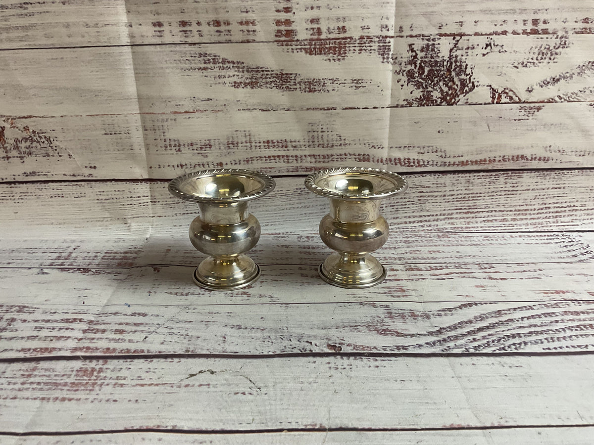 Arts Co Pair Of Silverplated Candle Holders