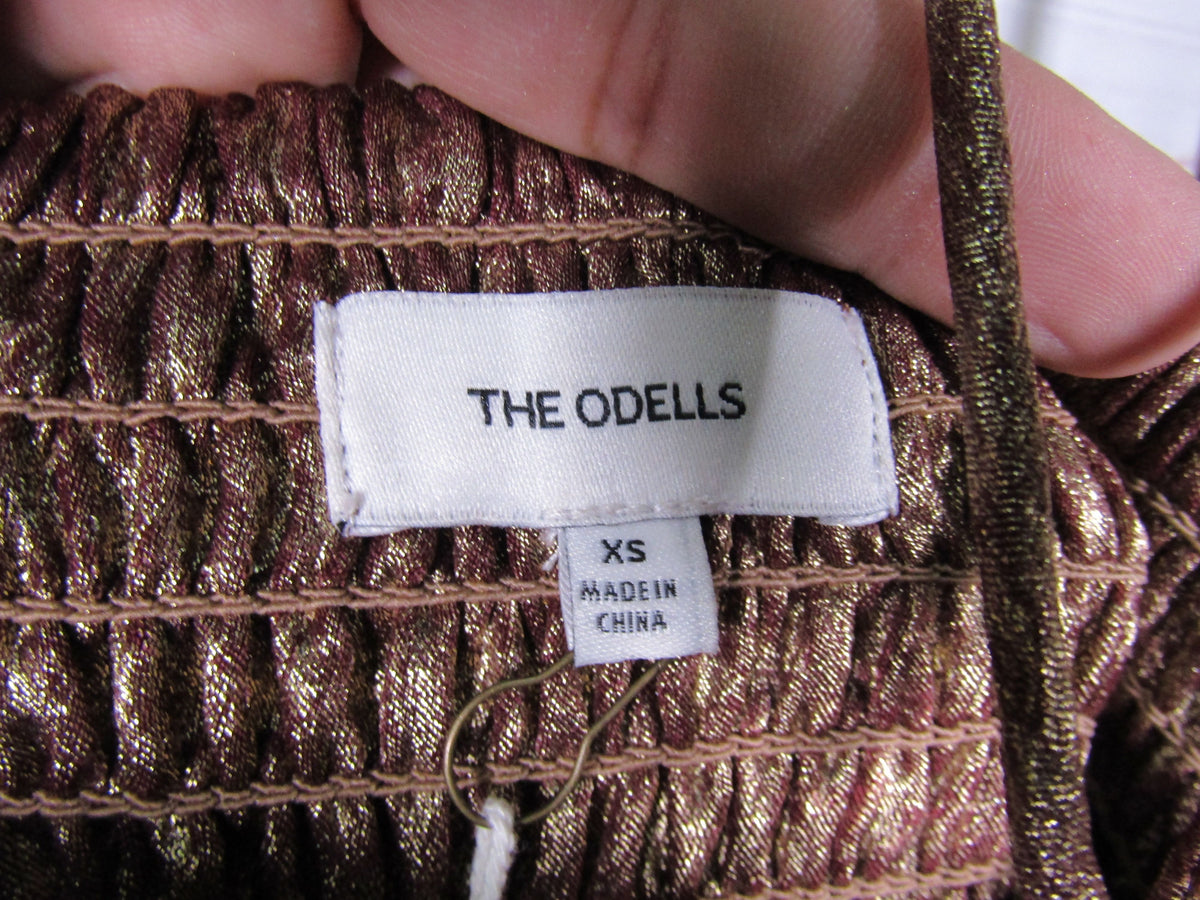 The Odells Metallic Bronze Halter Dress Size XS