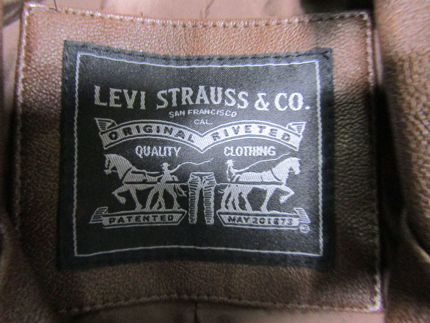 Levi's Women's Brown Faux Leather Belted Moto Jacket Size XS