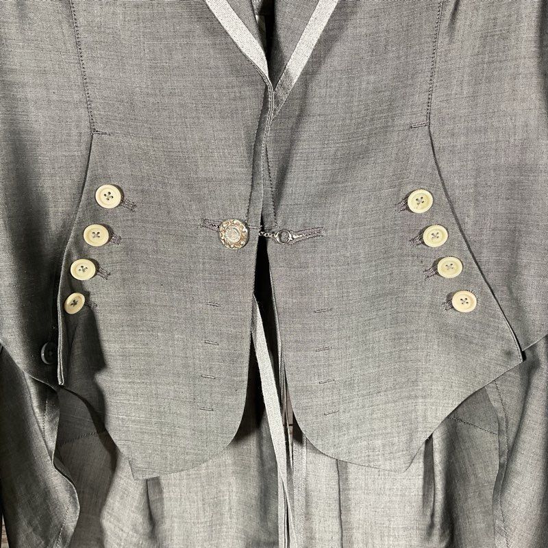 High Everyday Couture Gray Marching Band Chain Accent Tail Jacket Size in Desc.