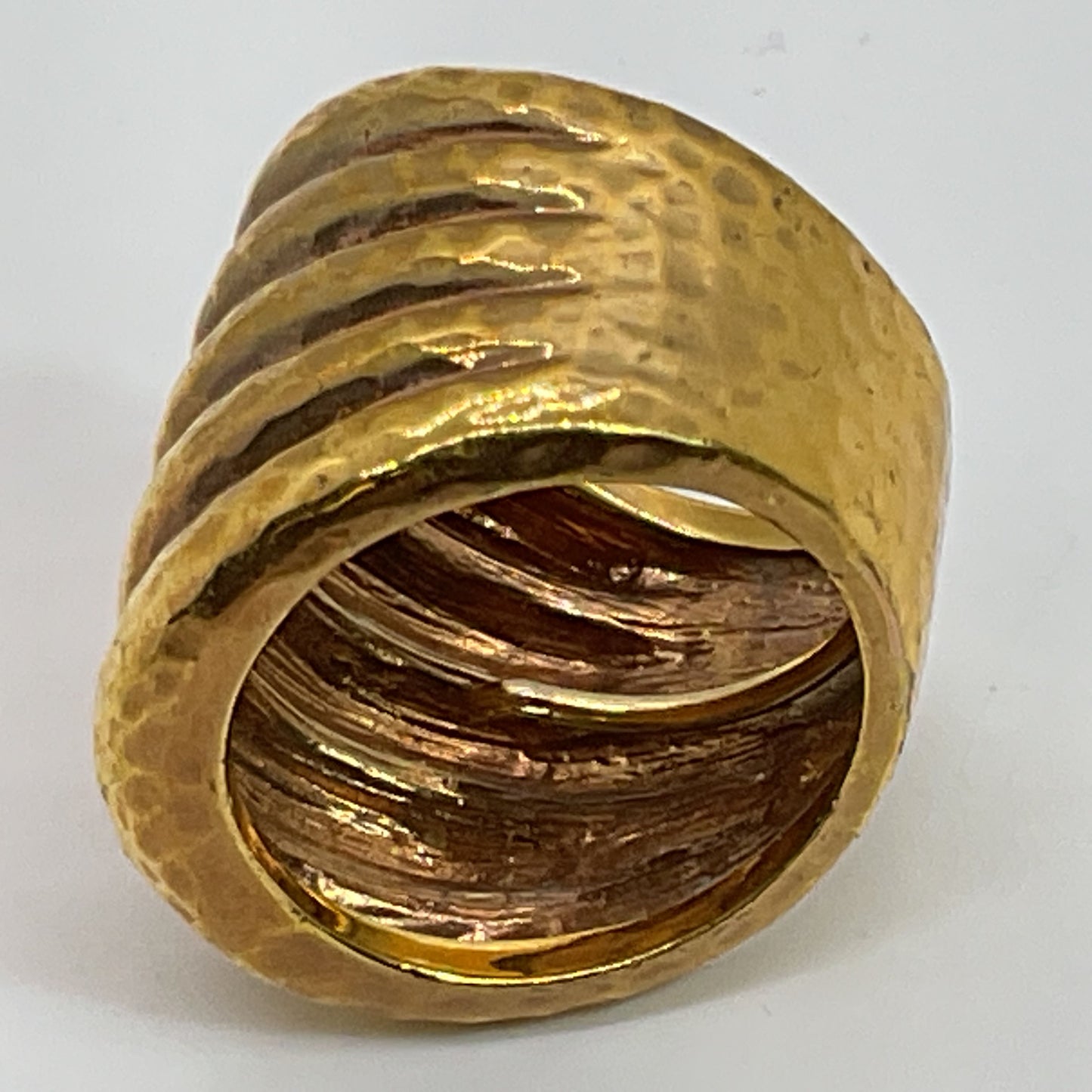 VTG. Gold Tone Brass Statement Ring- SZ 8