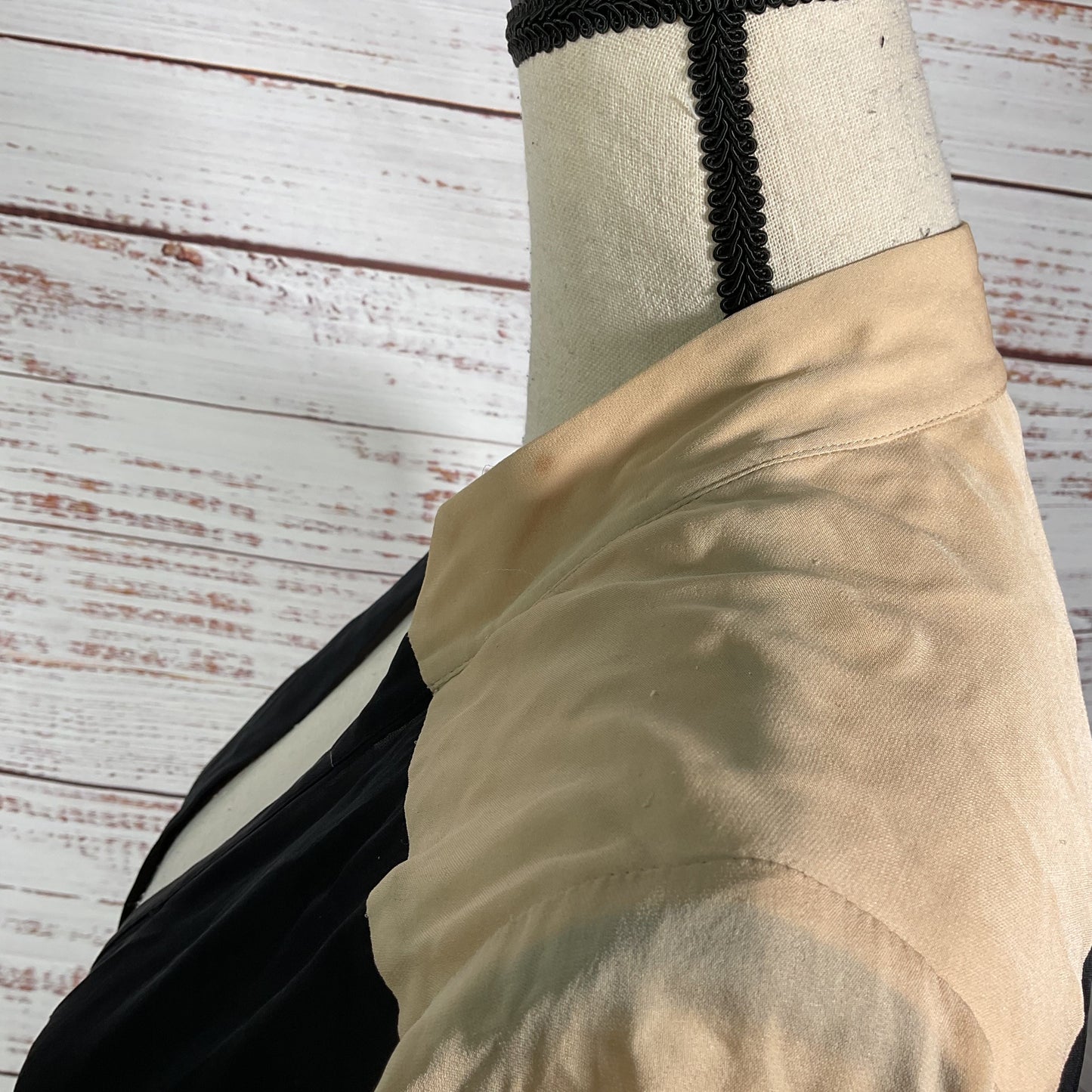 Mason Barney New York Peach Black Long Sleeve Stained Dress - Size 2