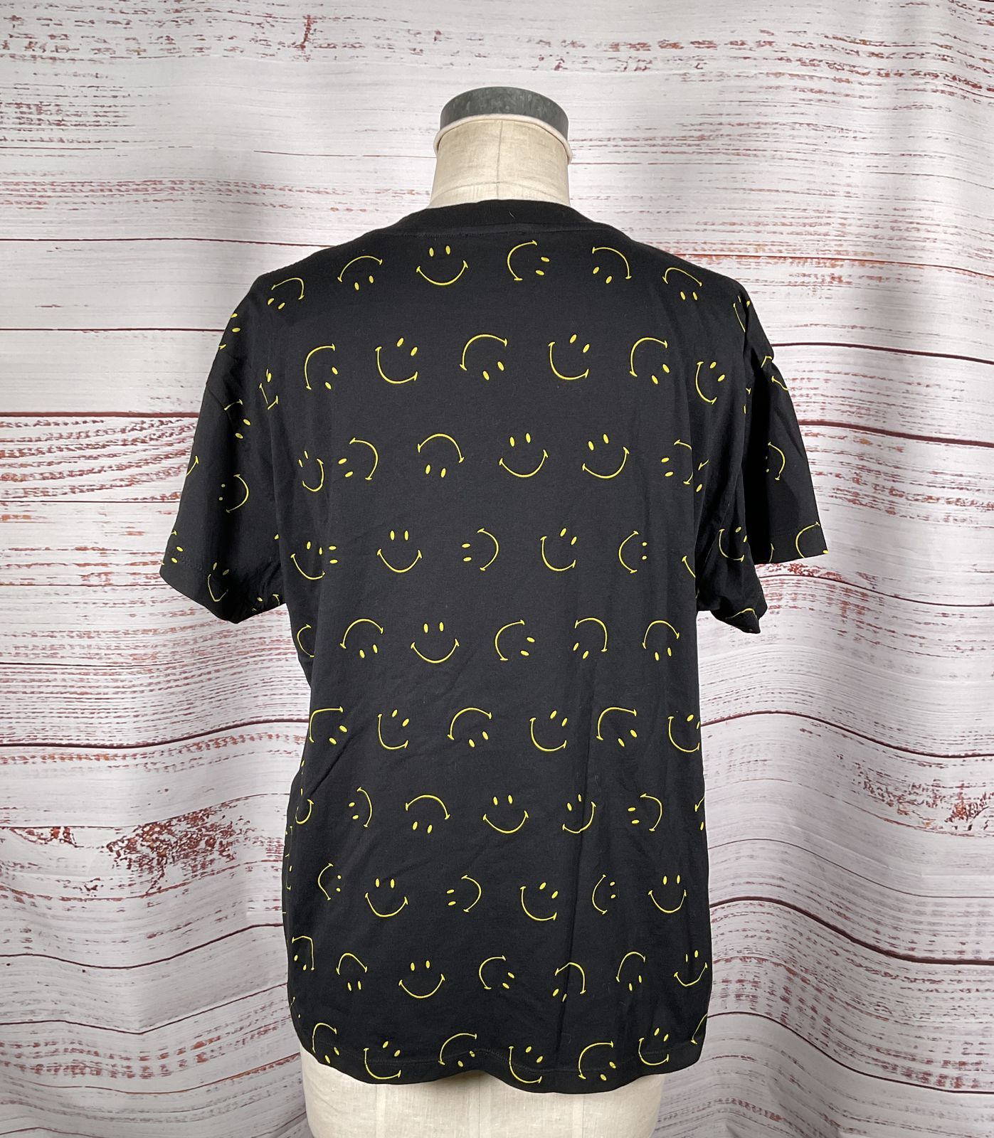 Sandro Smiley Face-Print Organic-Cotton T-Shirt Black L