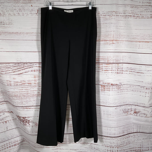 ST. JOHN BLACK Women's Black Wool Blend Side Zip Pants- SZ 8