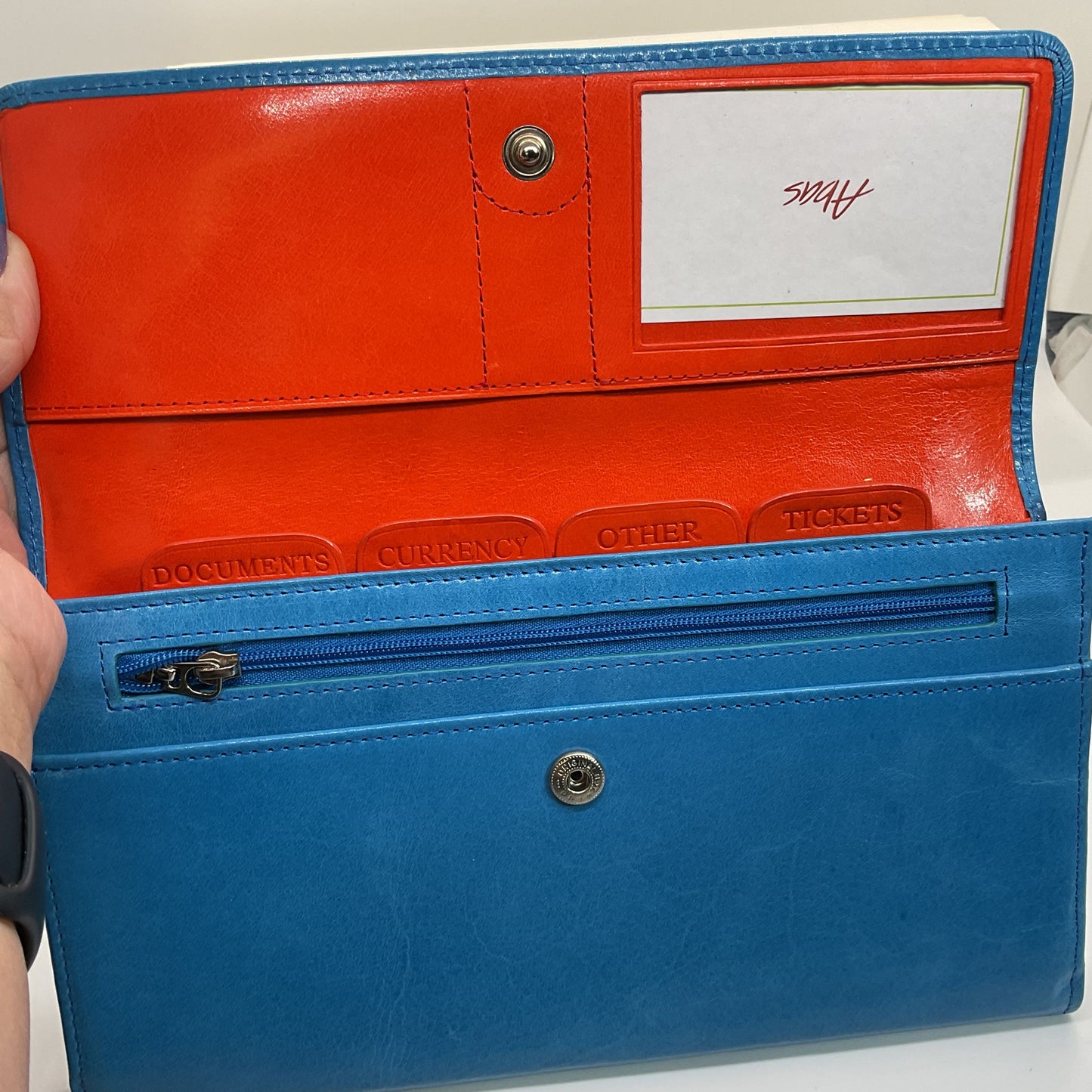 NWB ABAS Blue/Orange Receipt Credit Card Wallet