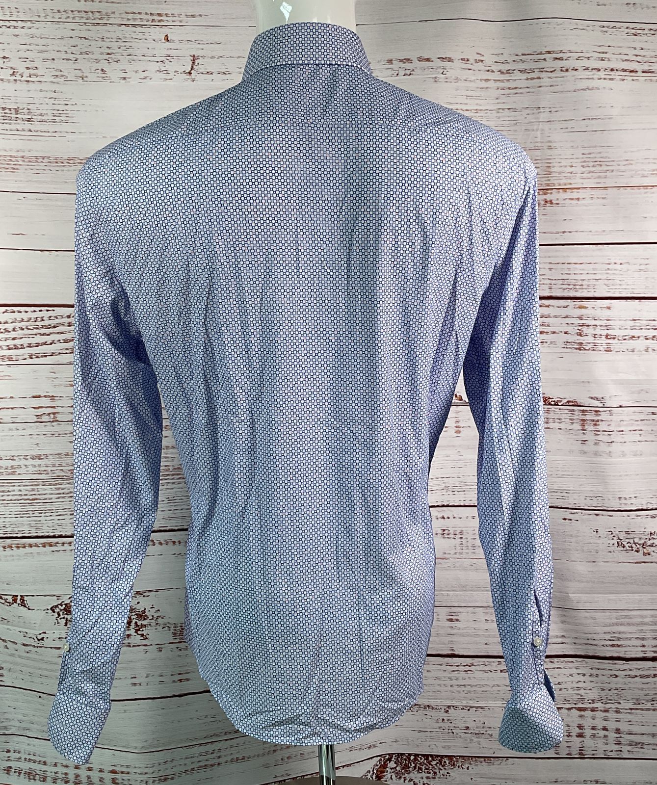 Liberty Shirt Co Circle Print Long Sleeve Shirt Blue