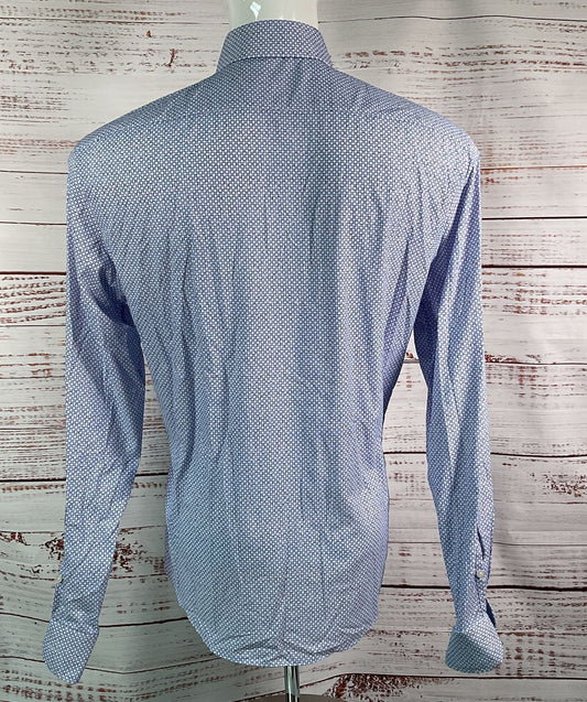 Liberty Shirt Co Circle Print Long Sleeve Shirt Blue
