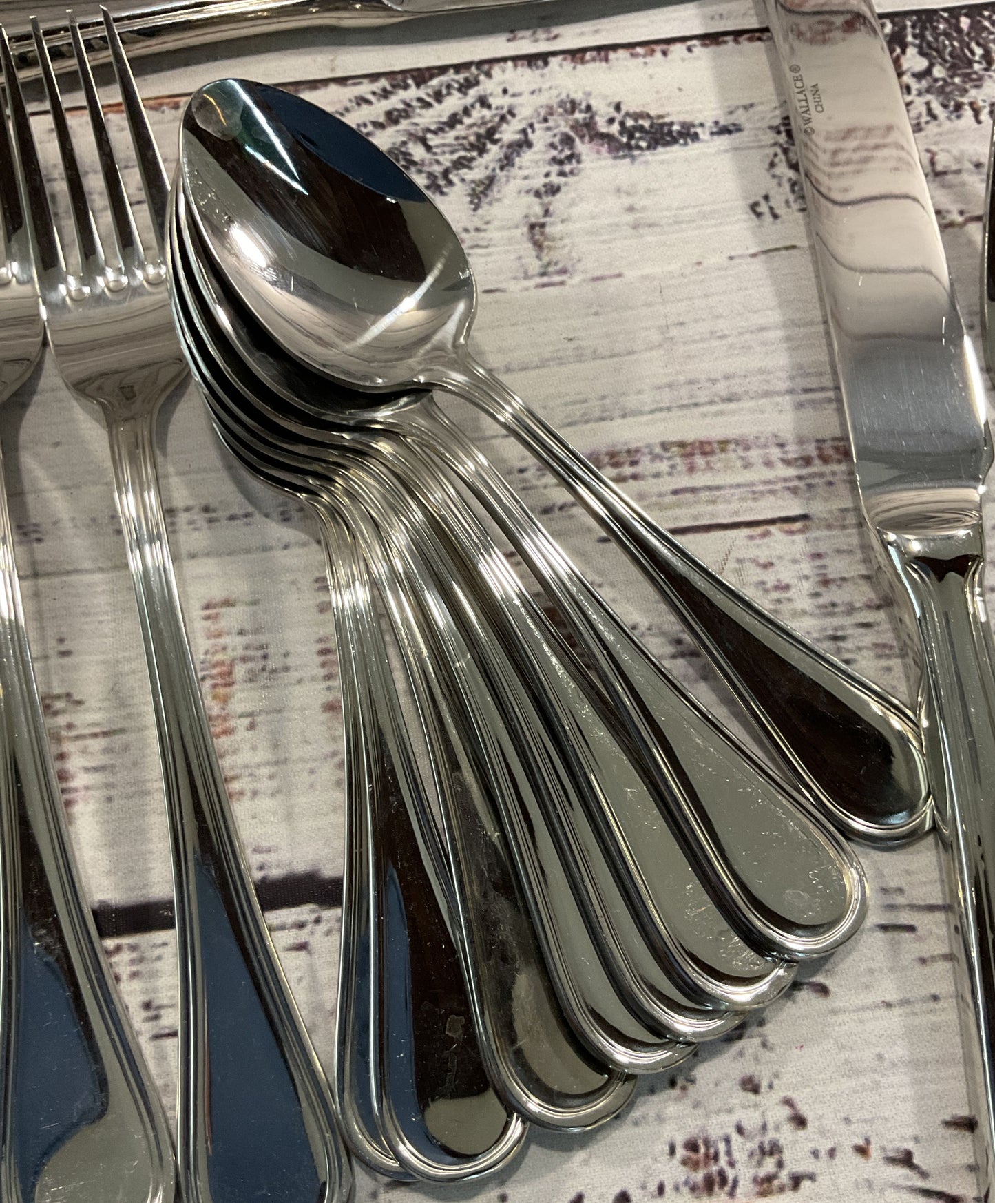 Wallace Rockport Stainless Steel Flatware Set of 46
