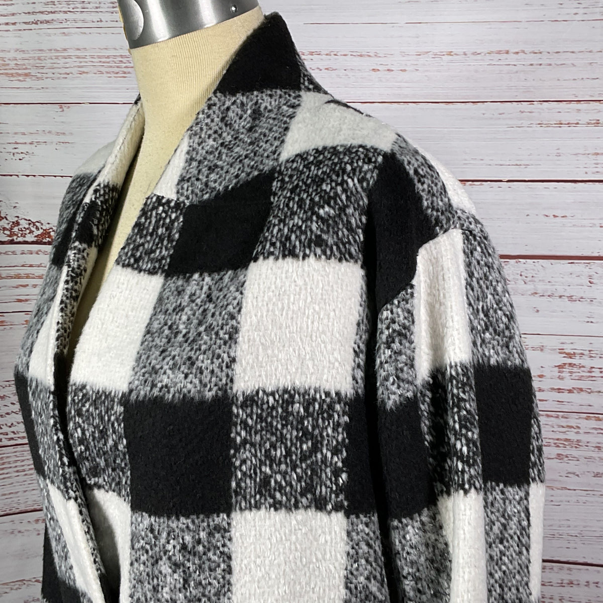 NWT SANCTUARY Women's Black/White Plaid One Button Jacket- SZ S