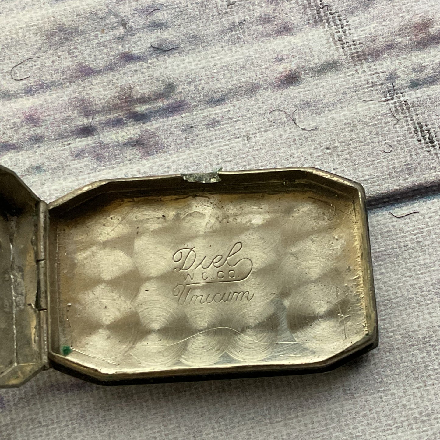 VTG. UNICUM Diel W.C. CO. Gold Plated Rhinestone Watch (NO BAND) (NOT WORKING)