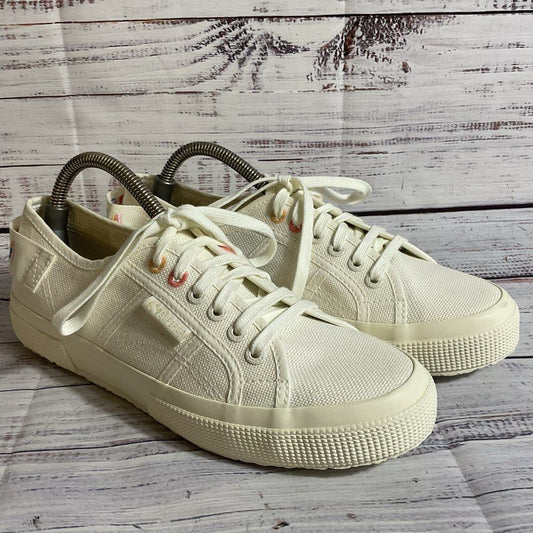 NWT SUPERGA ARY White Avorio Logo Tape- SZ 7.5