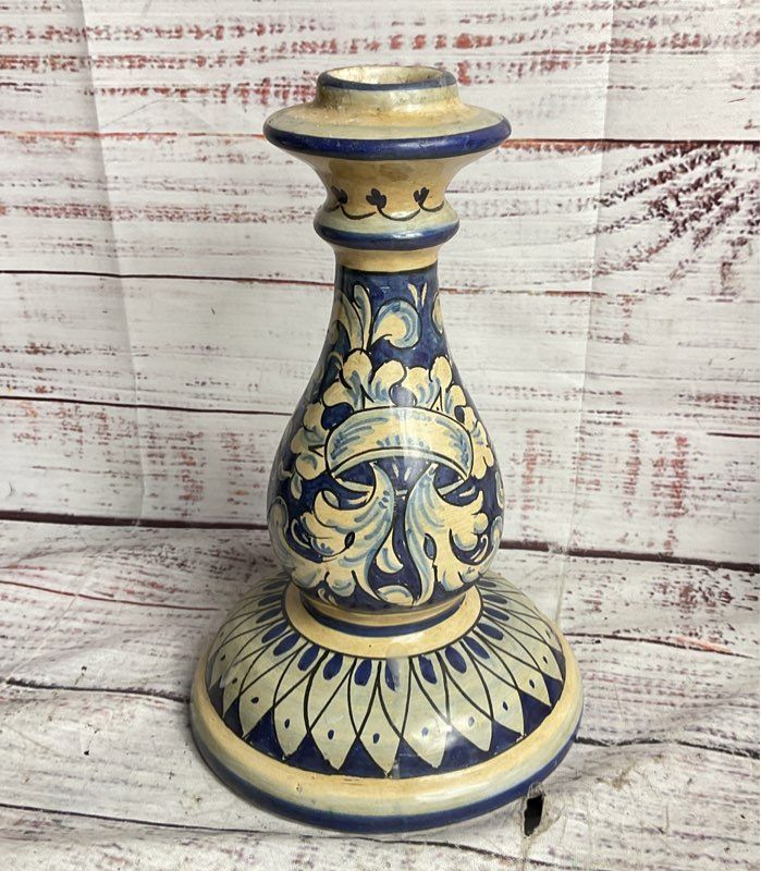Magnanelli Gubbio for Cottura 8" Italian Set of 2 Candle Holders Multicolor