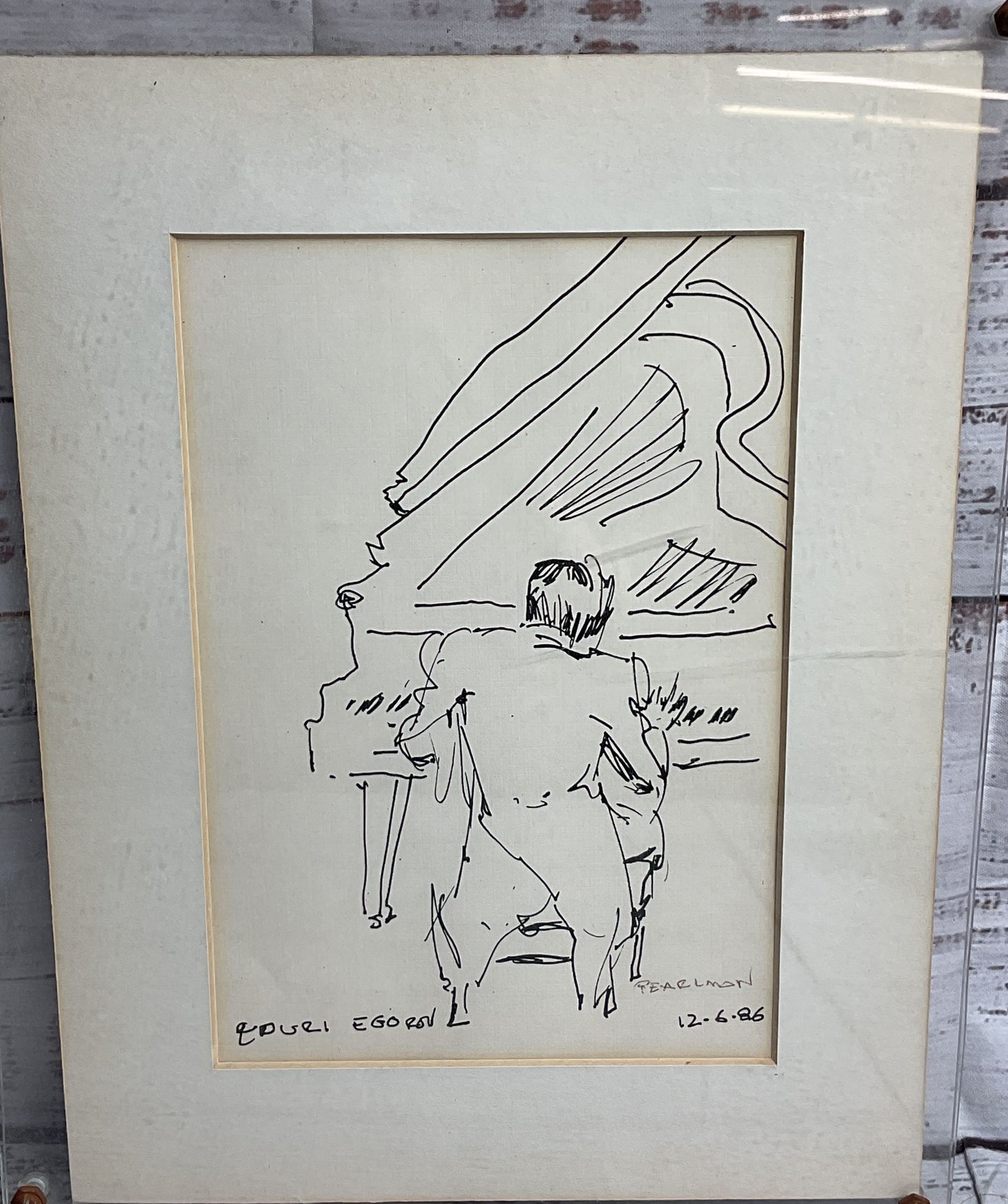Youri Egorov Signed by Pearlman Framed Drawing