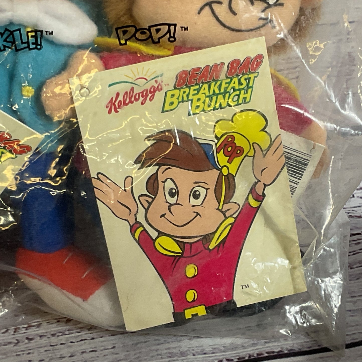 NEW VTG. Set of 3 Crackle & Design Kelloggs Collectible Plush Toys- 7"