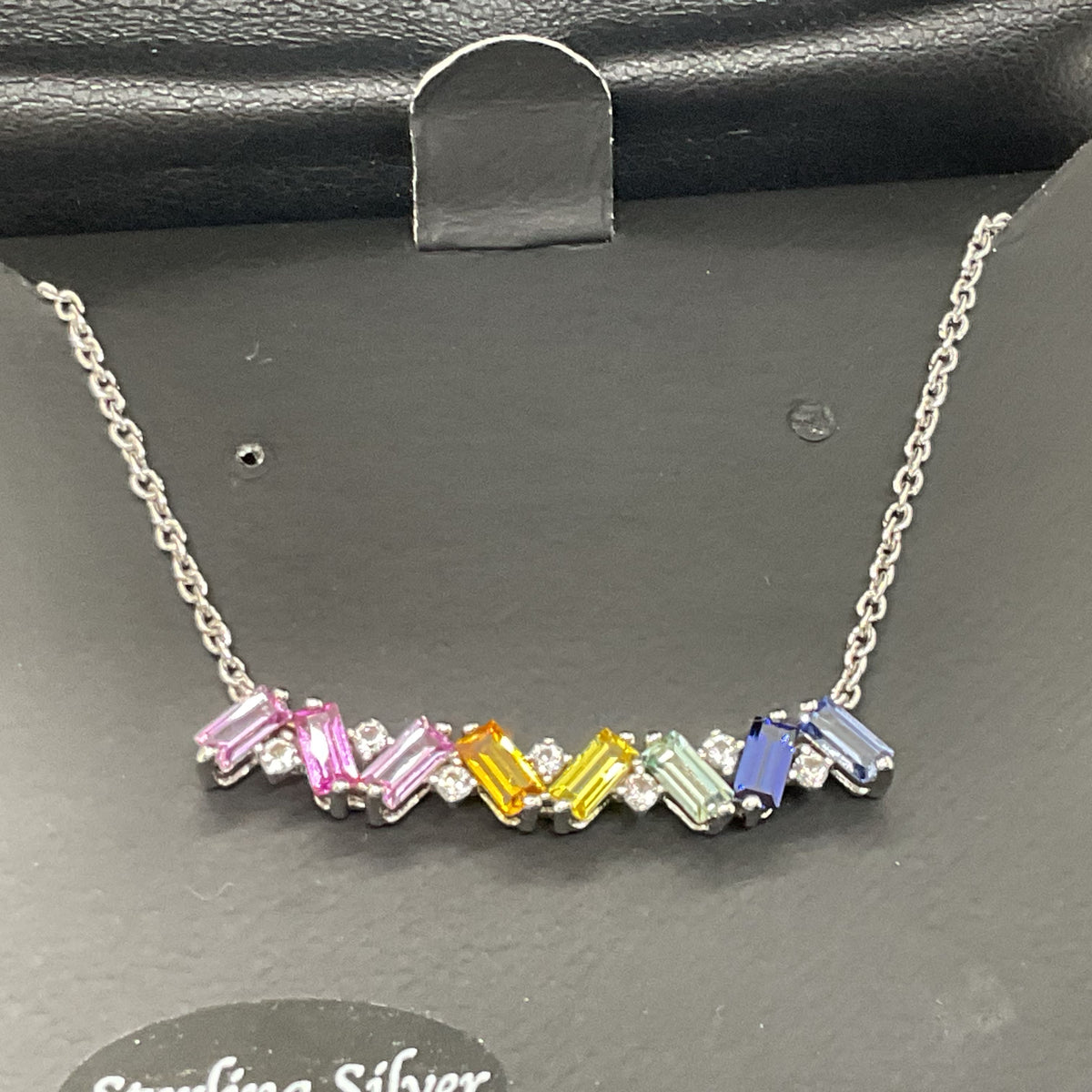 NEW MACY'S Sterling Silver Lab Created Multi Color Stones