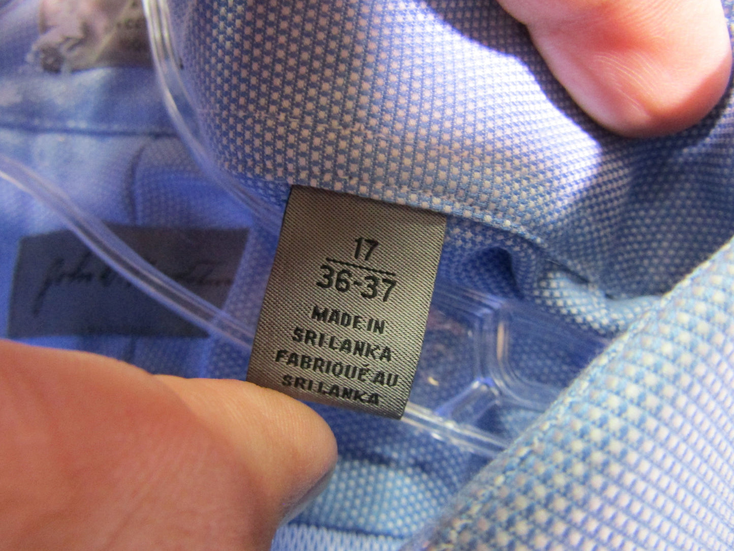 Nordstrom Men's Blue Long Sleeve Button Down Cotton Shirt Size 17/ 36-37