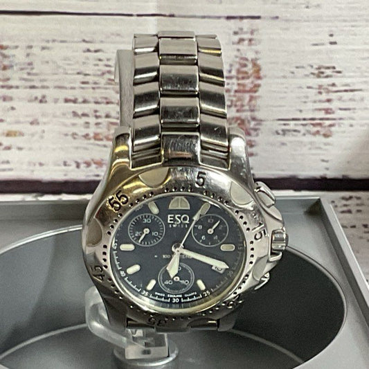 ESQ Swiss Quartz Stainless Steel Midnight Blue Dial Chronograph Men's Watch