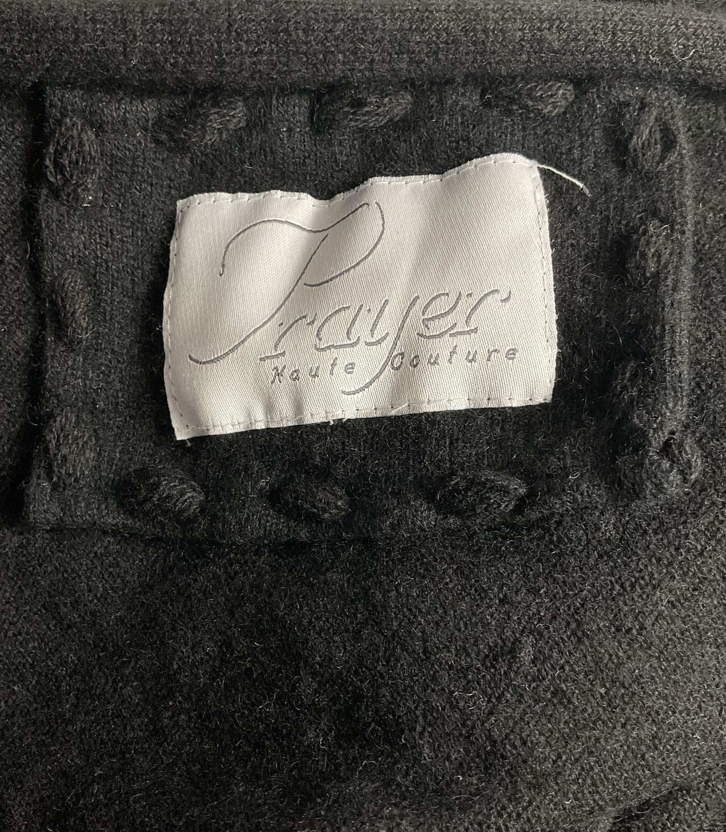 Prayer Haute Couture Shawl Wrap Black OS