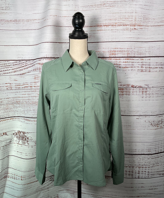 Columbia Green/Khaki Button Up Shirt Men's - Size Large