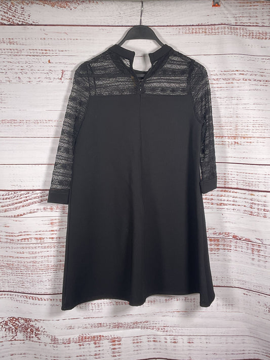 European Station Black Lace Top Dress With Pockets - Size S