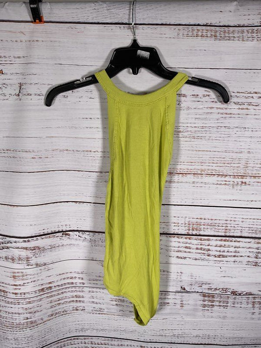 New ALIX NYC Paxton Ribbed Stretch-Modal Jersey Bodysuit Lime Green Size XS