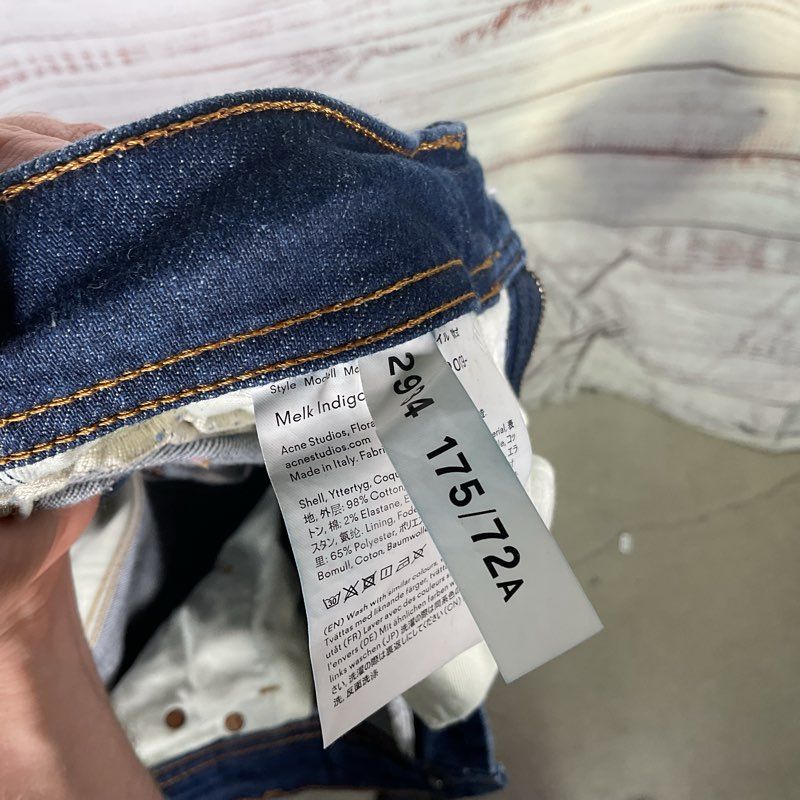 Acne Studios Bla Konst Melk Indigo Blue Slim Tapered Denim Jeans - Size 30x30
