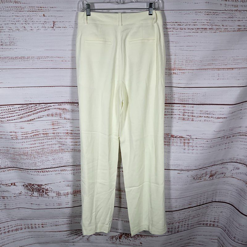 NWT Reiss Liana Pale Yellow Pleated Front Wide Leg Pants - Size 6
