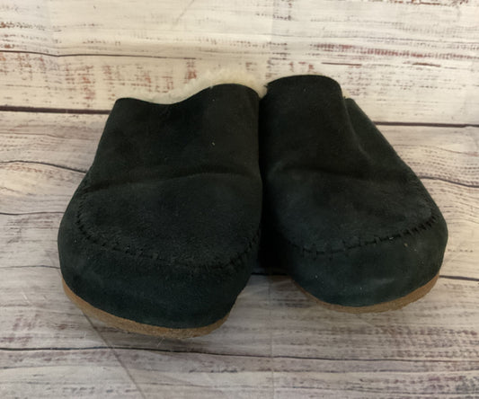 Jenni Kayne Suede Leather Shearling Lined Mules Black 6.5