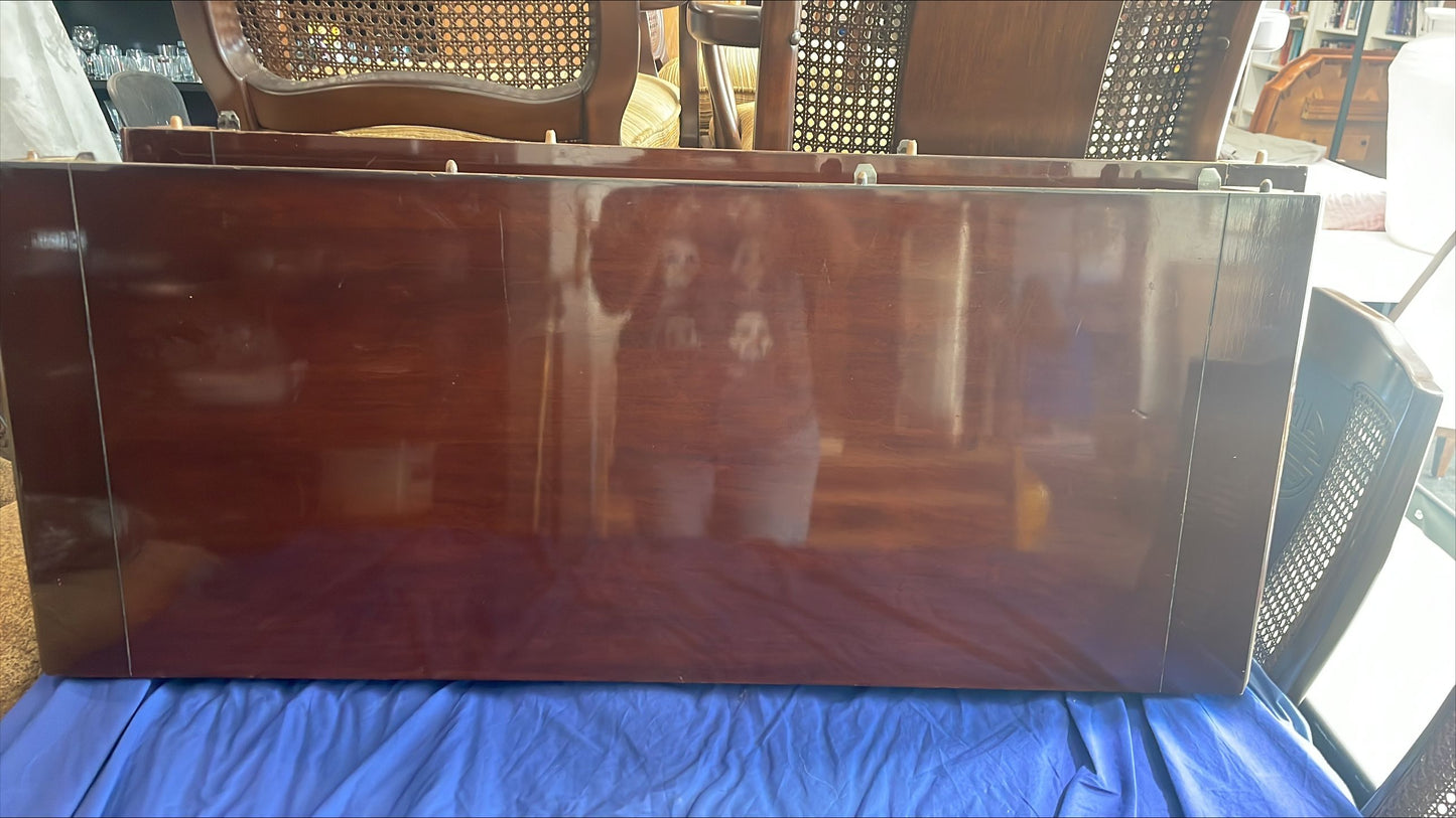VTG BERNHARDT Shibui Asian Carved Painted Dining Table w/6 Chairs (PICKUP 90034)