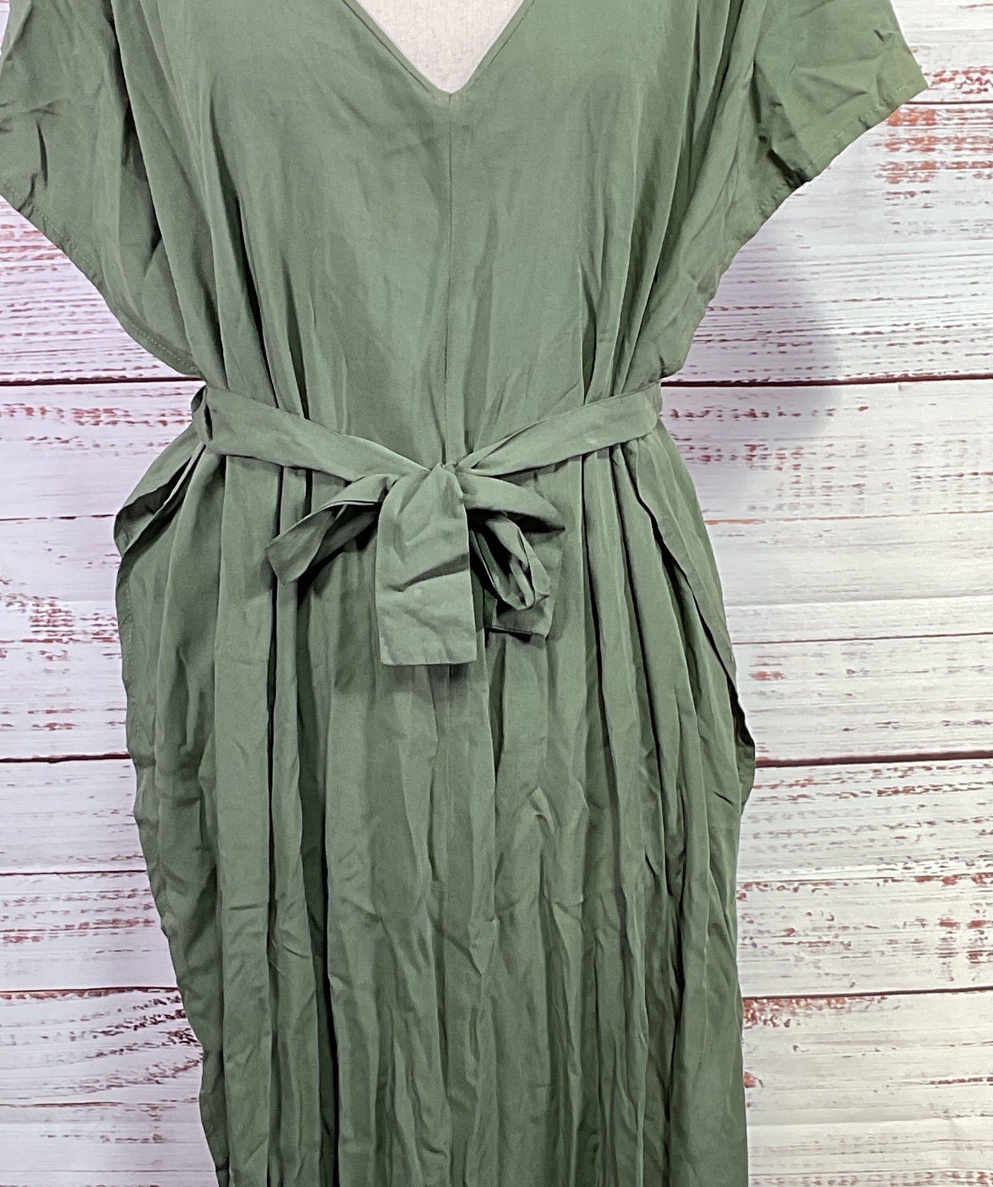 Sophie DeLoudi Wrap Cube Poncho Cover Up Dress Green OS