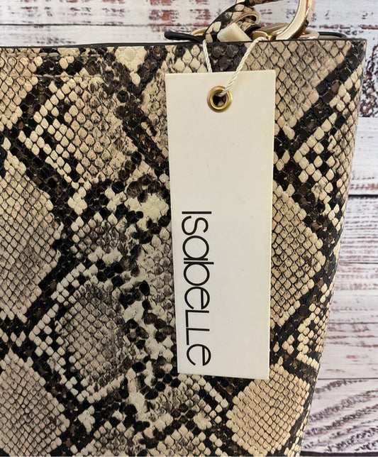 NWT Women's Isabelle Snake Print Vegan Handbag With Shoulder Crossbody Strap