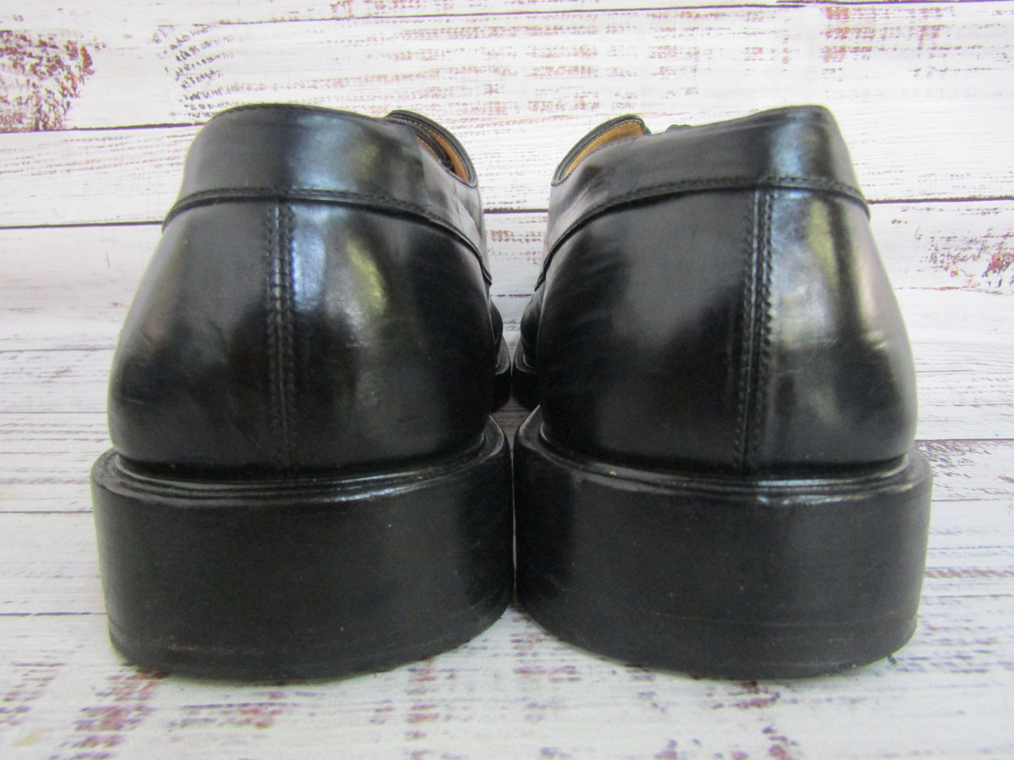 Salvatore Ferragamo Men's Black Leather Oxford Dress Shoes Size 11 Made in Italy
