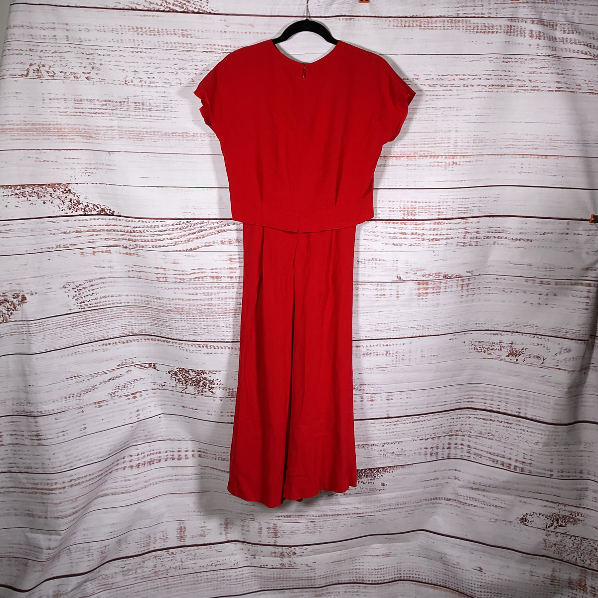 Escada Davany Cherry Red Cropped Overlay Dress - Size 34