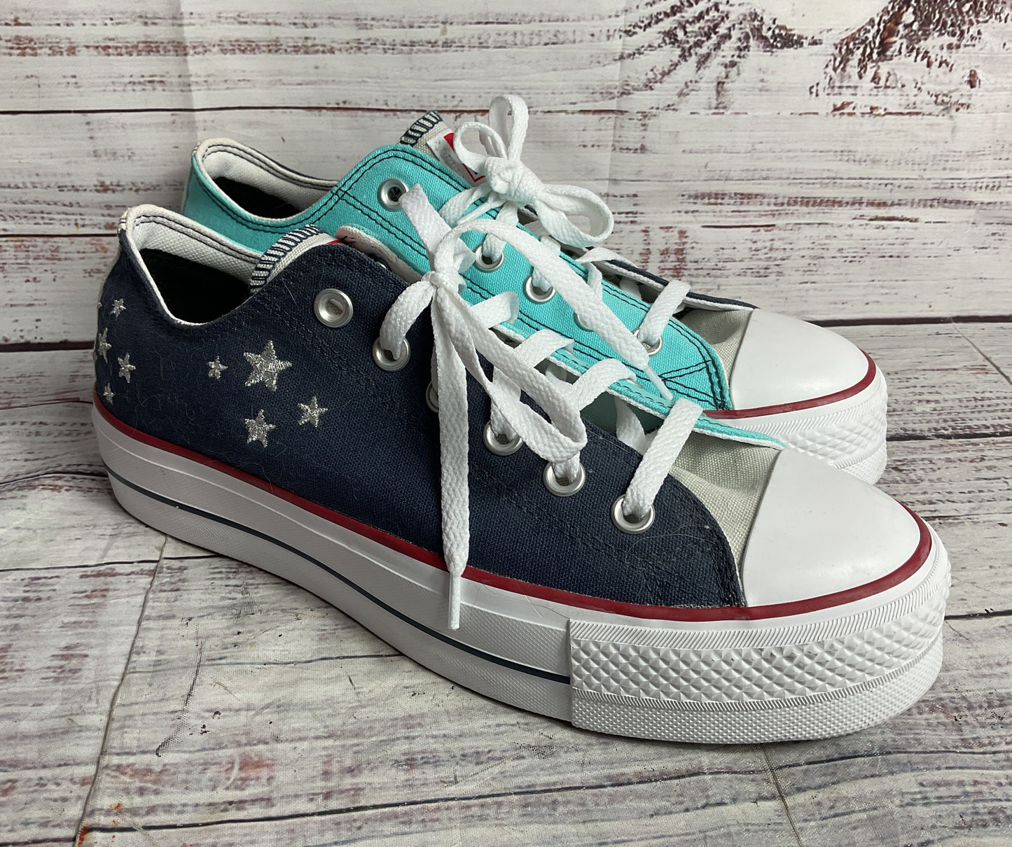 Converse By You Custom Starry Canvas Sneakers Multicolor Men's 7 Women's 9