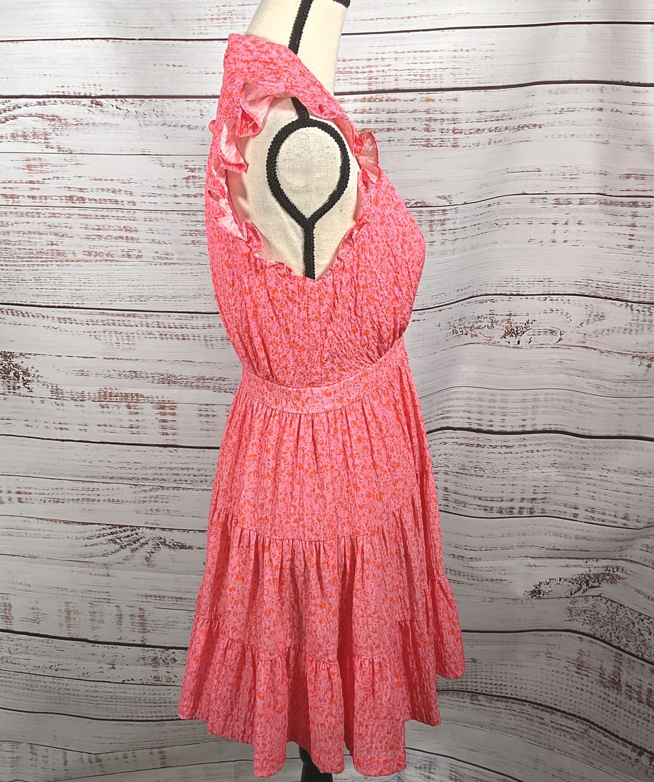 Cinq A Sept Nanci' Floral-Print Tiered Mini Dress Pink Lemonade 2