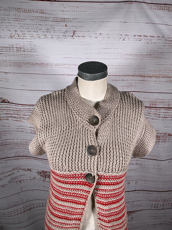 NWT Free People Women's Crochet Knit Double Button Short Sleeve Cardigan Top S