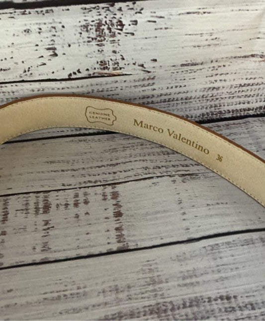 Men's Marco Valentino Brown and White leather Belt Size 36