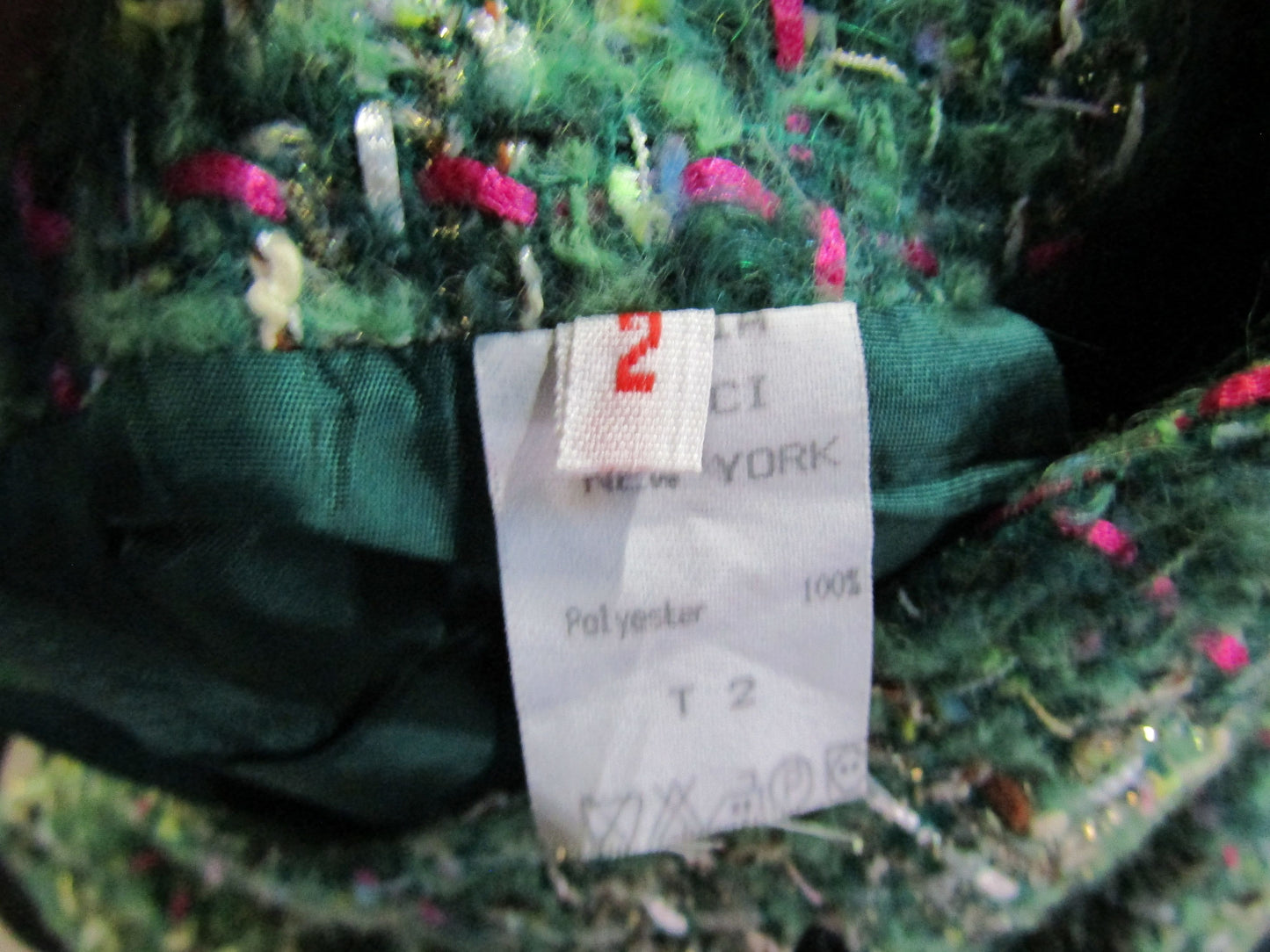 Vintage Lydia Lucci Women's Green Plaid Tweed Skirt Size 2