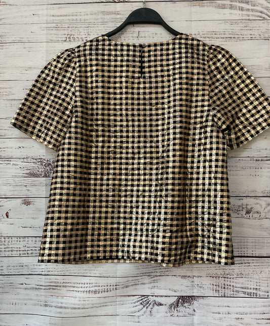 NWT Women's J. Crew Black Rose Gold Short Sleeved Top Size M
