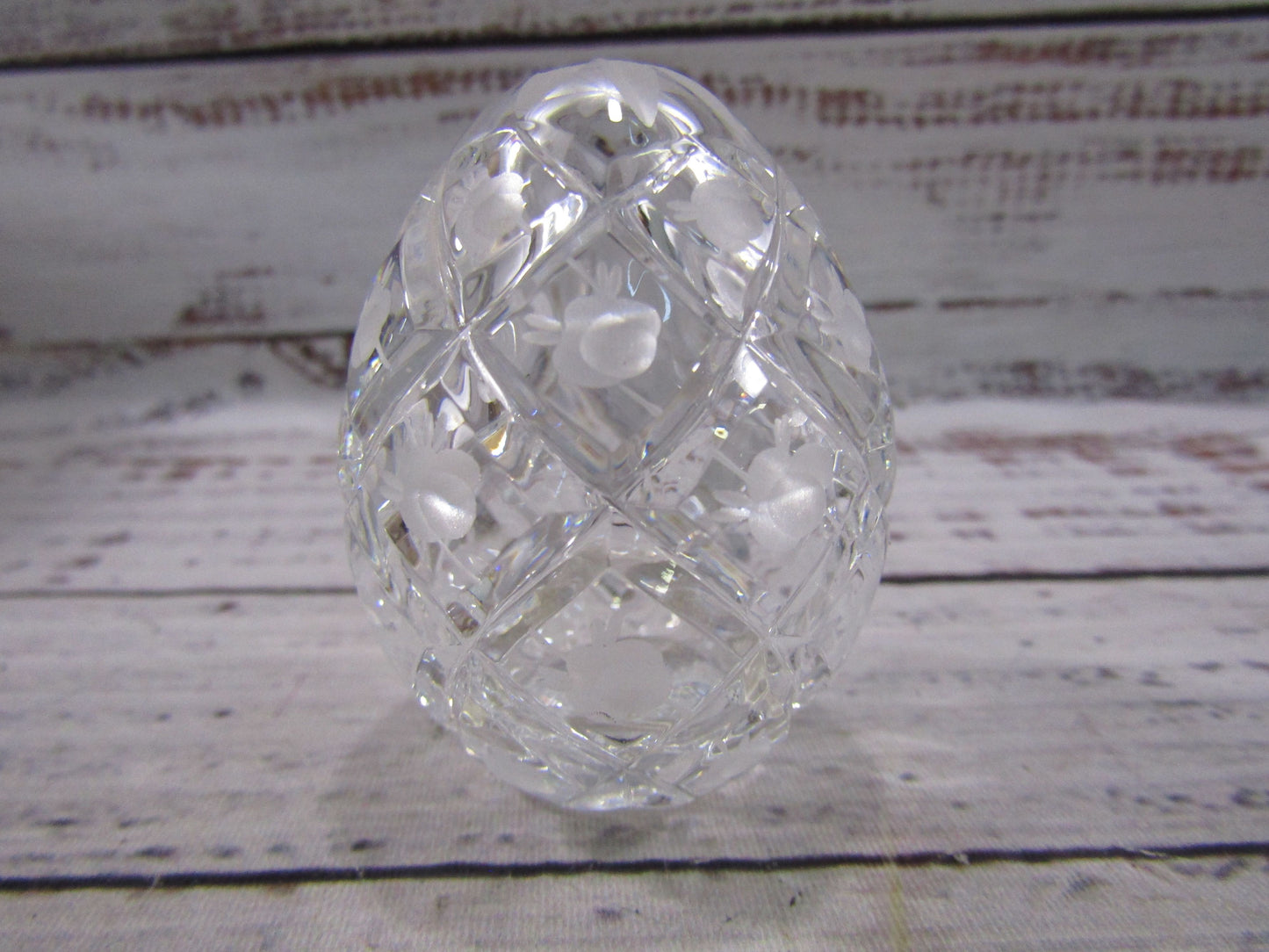 Faberge Rose Trellis Crystal Egg Figurine