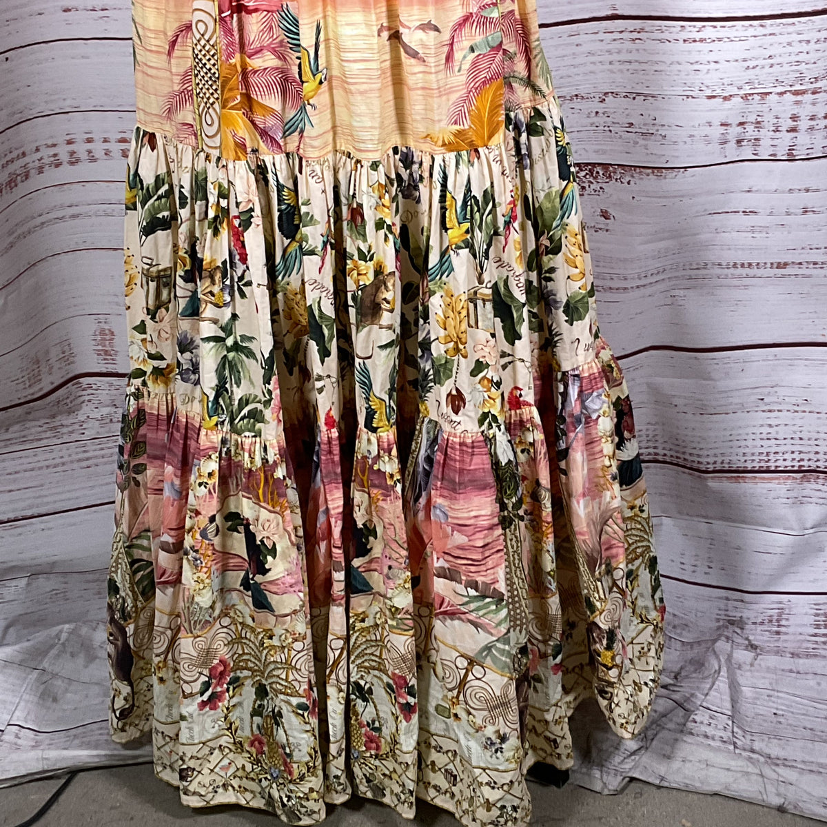 NWT CAMILLA White Lotus Jersey Bodice Dress- SZ S (RETAIL $750)