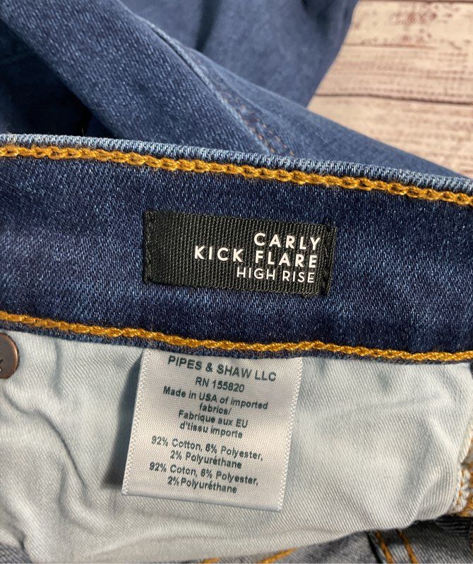 Veronica Beard Carly Kick Flare High Rise Women's Blue Jeans Size 31
