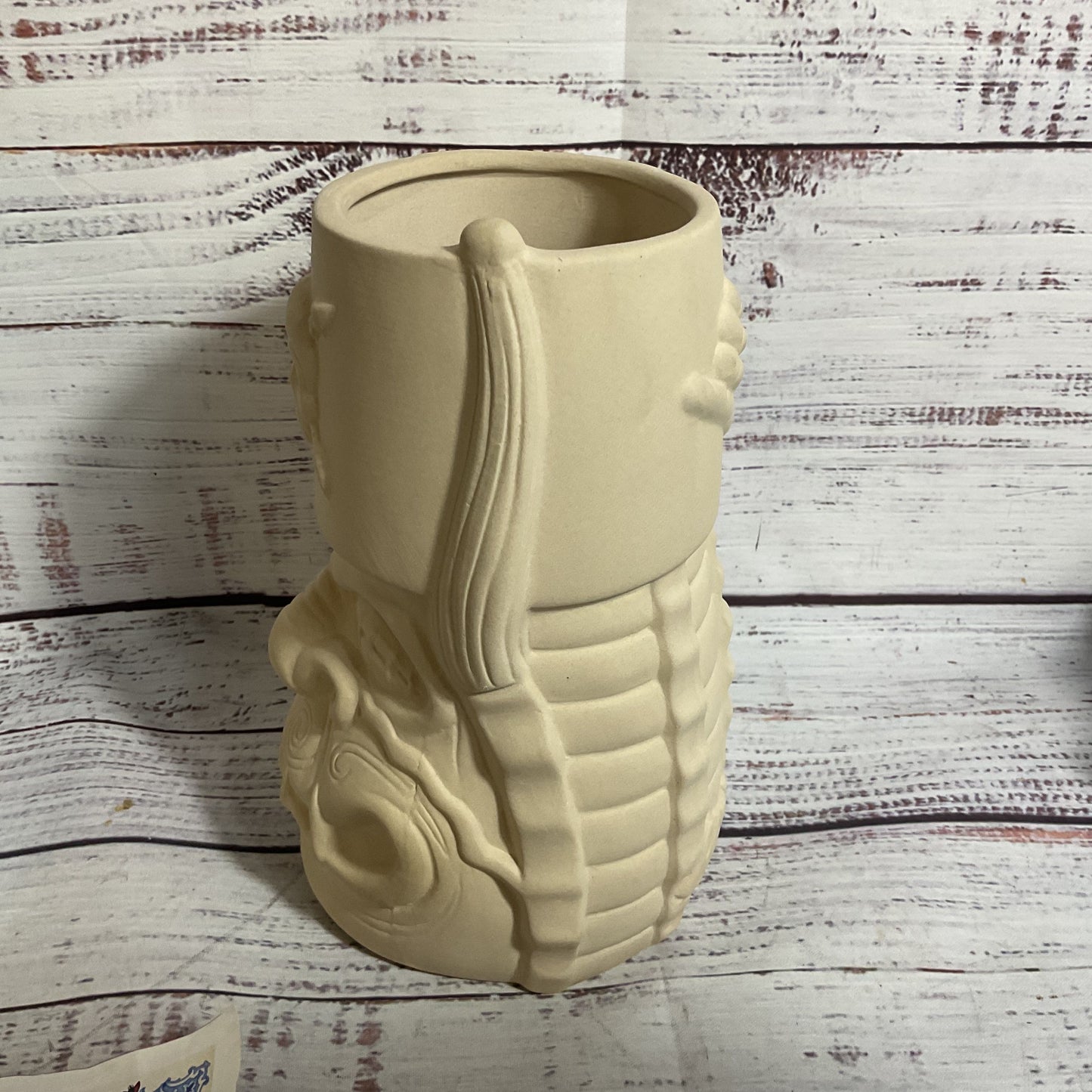 NEW Signed BRAD PARKER "Shrunk'n Monk Mahalo Tiki" Bisque Mug with COA