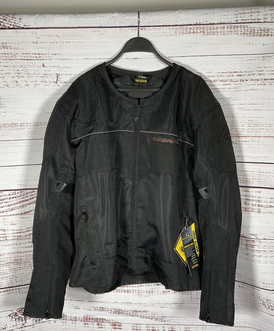 NWT Scorpion Black Exo Skeletal Protection Motorcycle Jacket - Size XXL